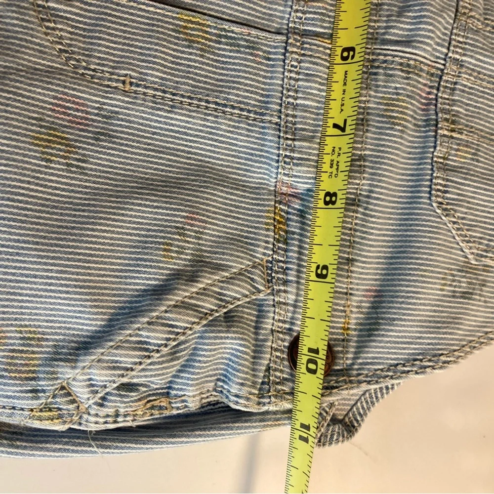 Osh Kosh BGosh vintage girls denim bibs striped floral 4T
